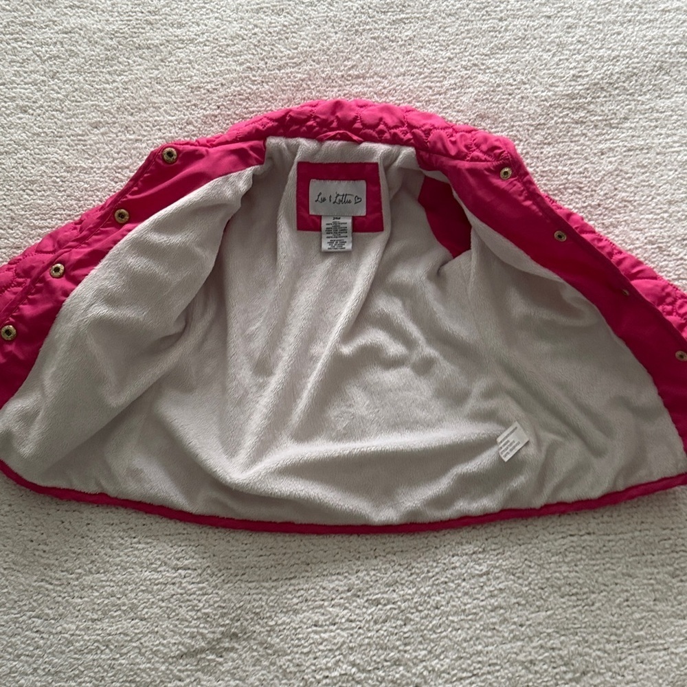 Liv & Lottie Pink Quilted Jacket Coat Toddler Girl 2T - Picture 4 of 6